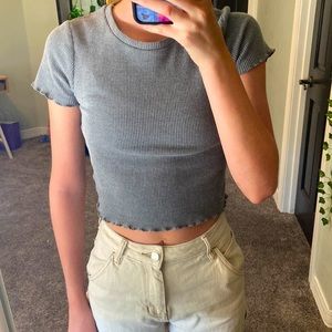 Cute gray shirt!